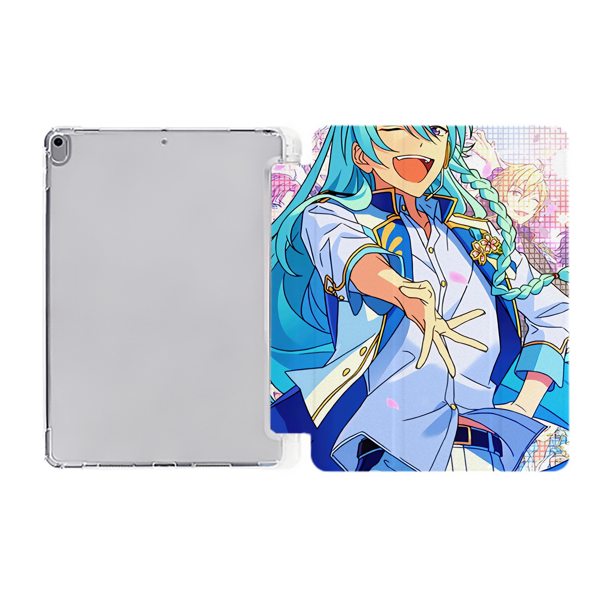 （画像用） あんさんぶるスターズ! Ensemble Stars IPad ケース ペン収納付き 三つ折りスタンド PUレザー×シリコン 対応機種9.5/10.5/10.9インチ